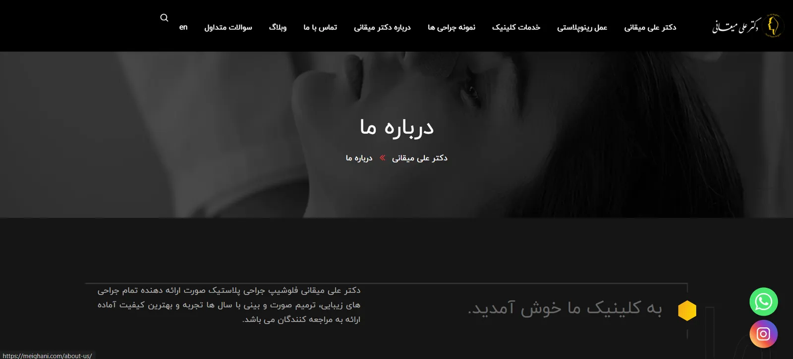 طراحی سایت دکتر علی میقانی — وبسو